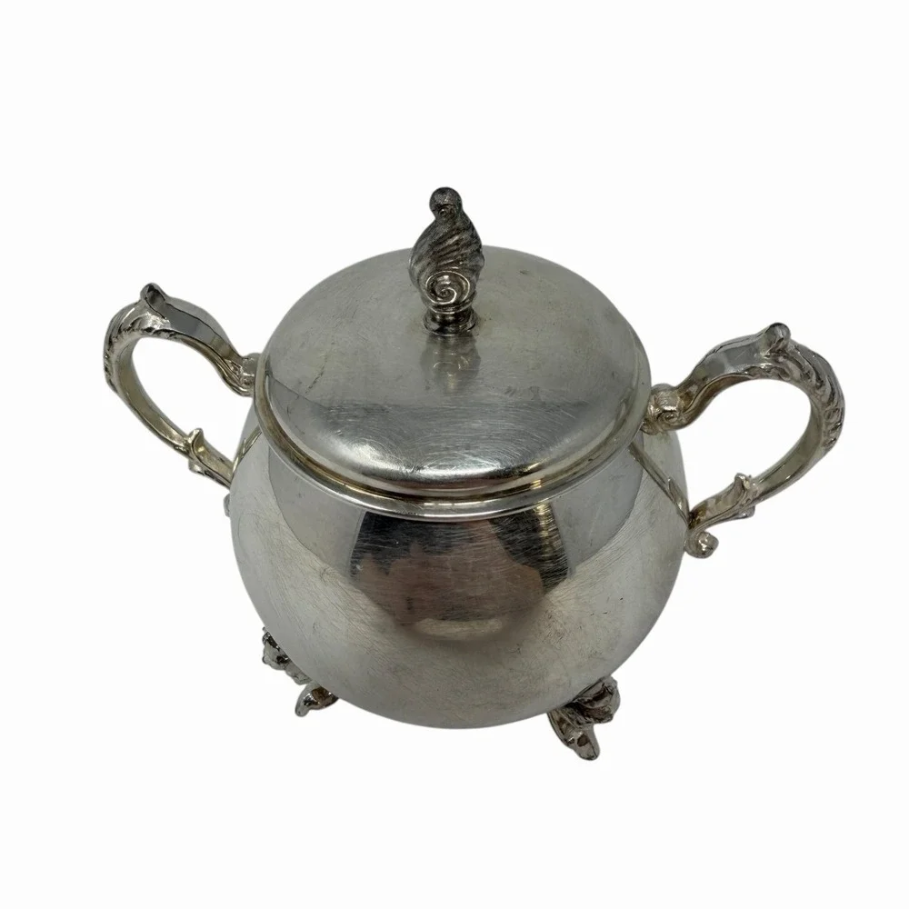 Vintage Sheridan‎ Sugar Bowl Silver on Copper